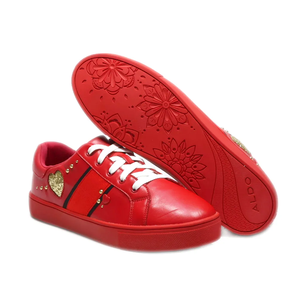 Aldo Low-Top Sneakers Leather Red Colour For Women