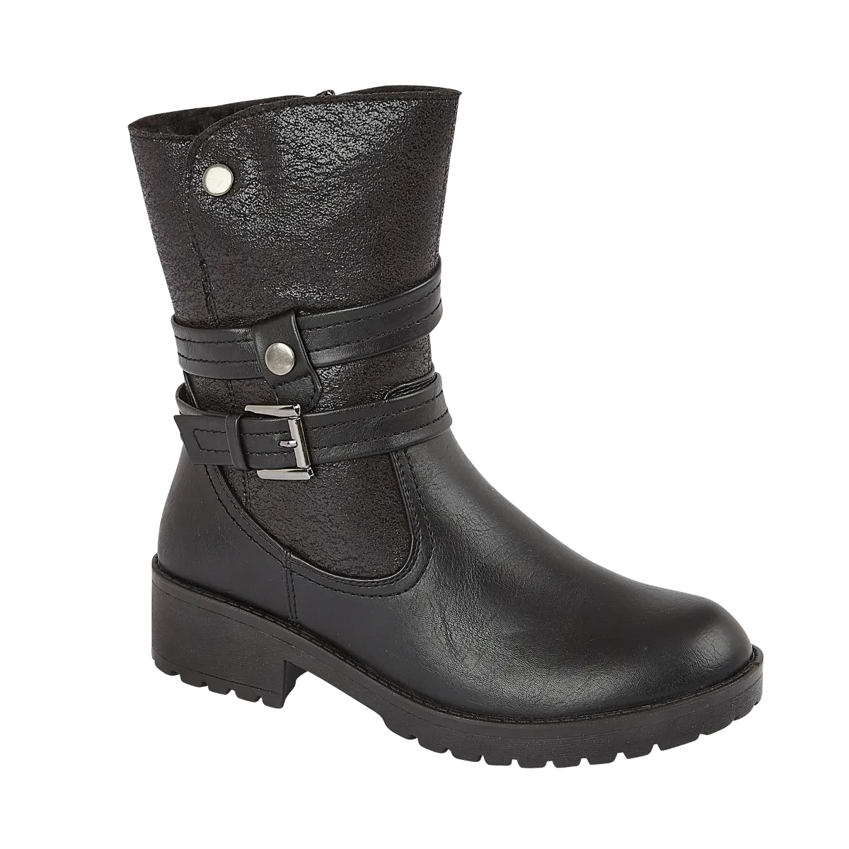 ALICE LADIES CHUNKY SOLE FLEECY LINED ANKLE BOOTS UK SIZE 4-8