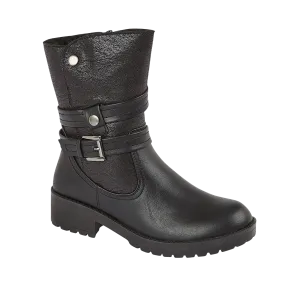 ALICE LADIES CHUNKY SOLE FLEECY LINED ANKLE BOOTS UK SIZE 4-8
