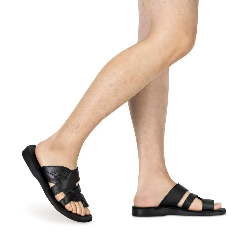 Aron - Leather Lightweight Sandal | Black