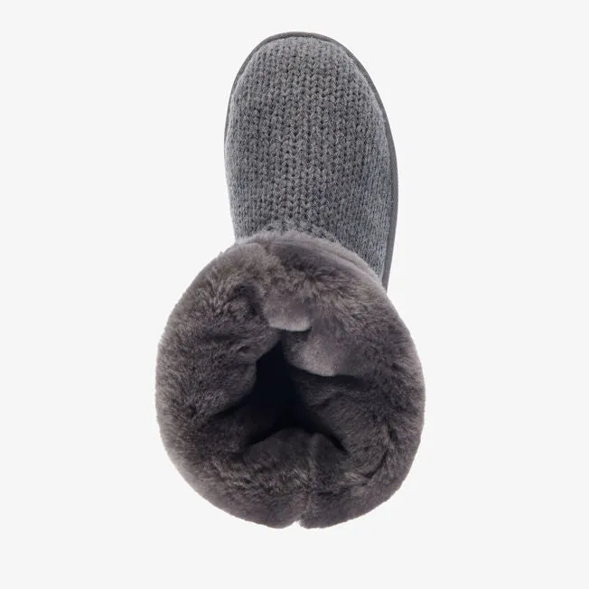 Bartle Cozy Knit Boot in Dark Grey