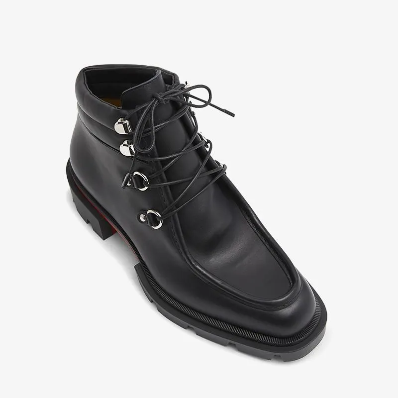 Black Calf Leather Derby-Hiking  Boot