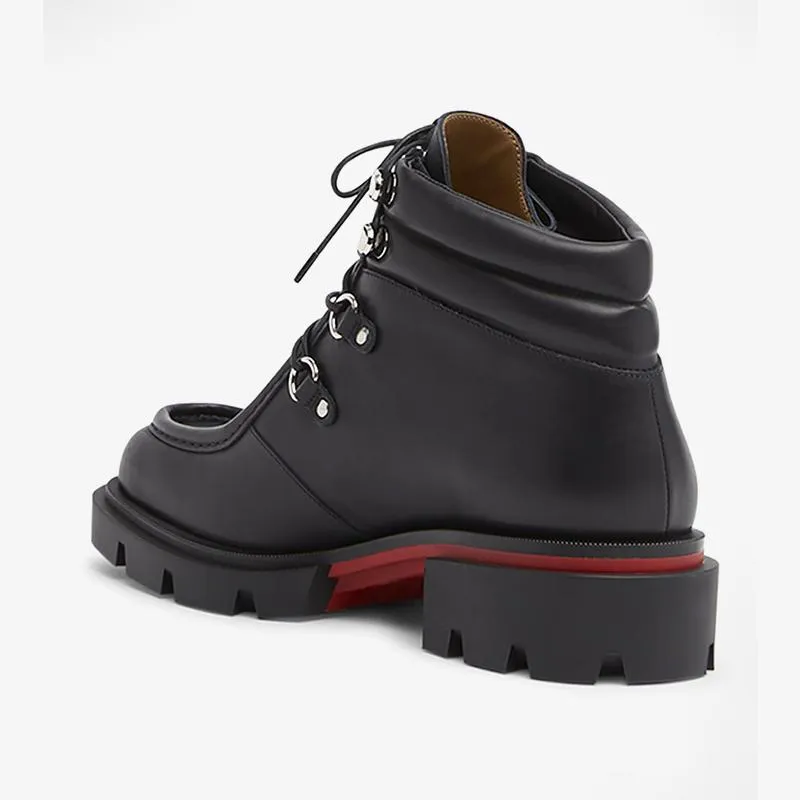 Black Calf Leather Derby-Hiking  Boot