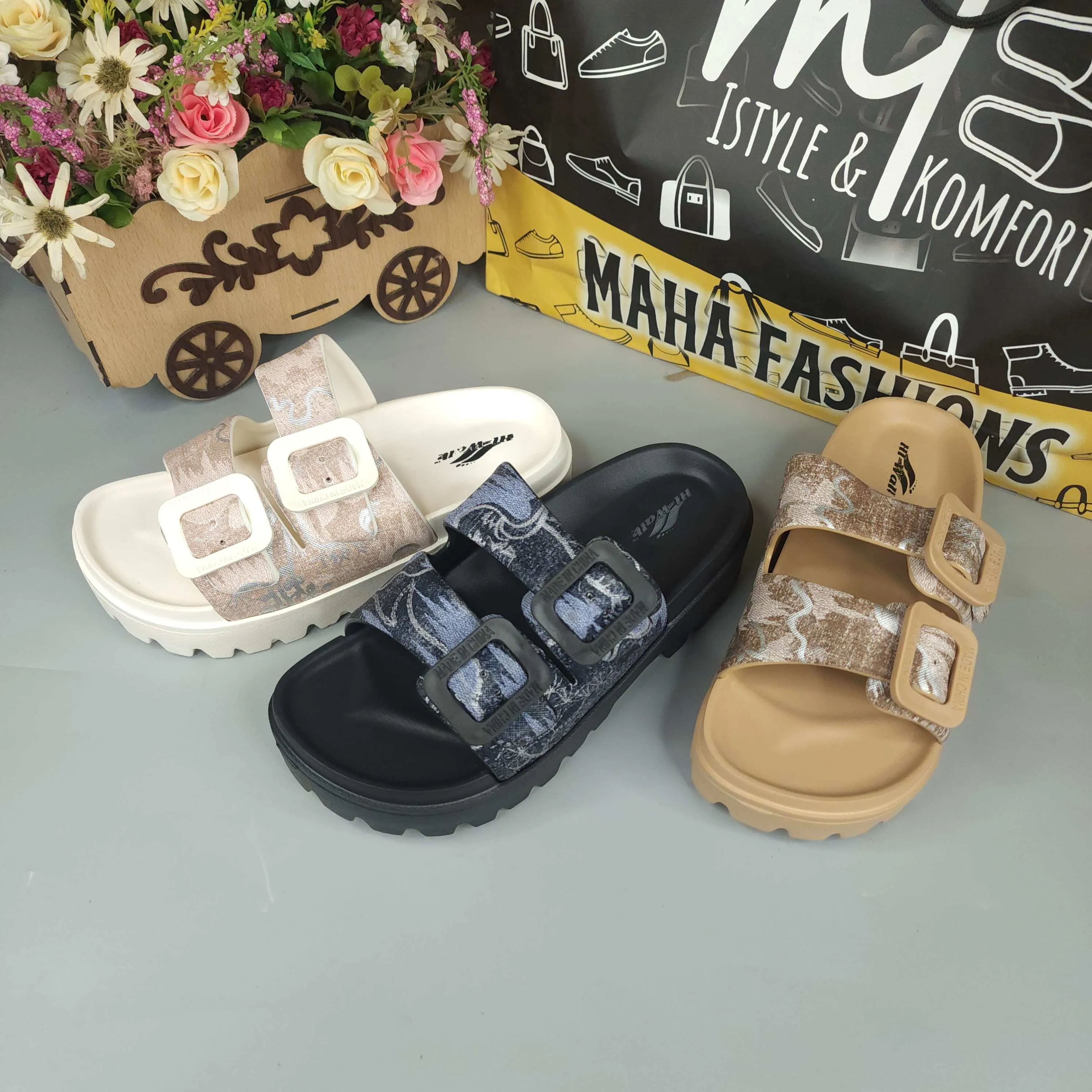 Black Platform Slippers