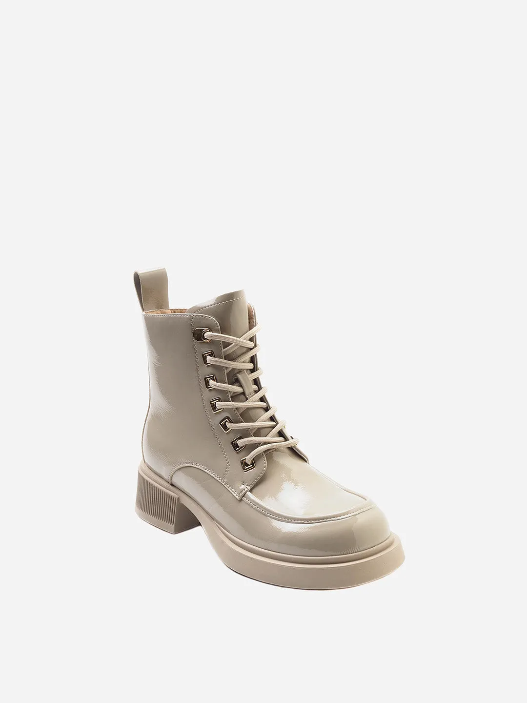 Bonavi Oksana 22w7-9 Combat Patton Leather Bootie
