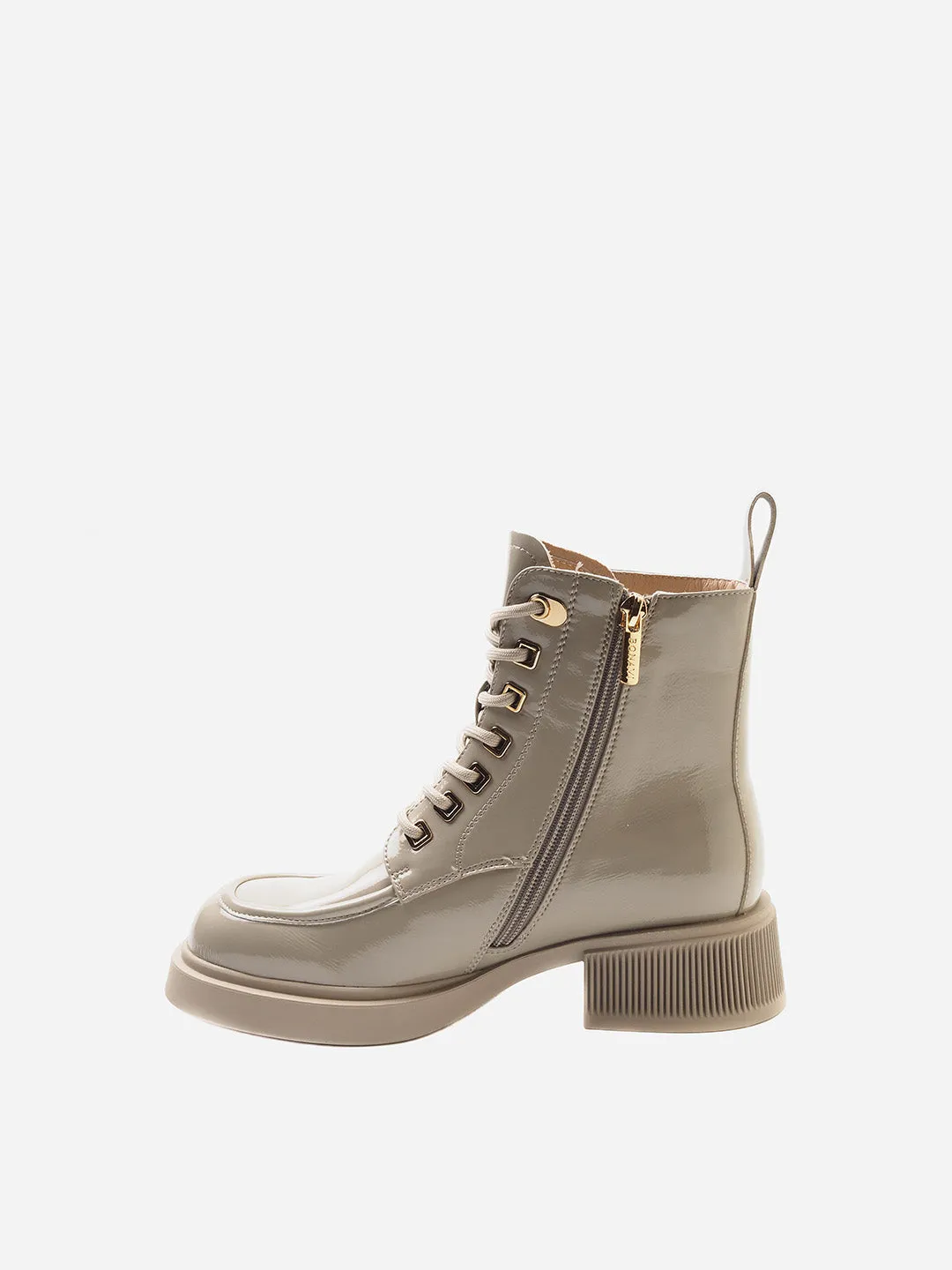 Bonavi Oksana 22w7-9 Combat Patton Leather Bootie