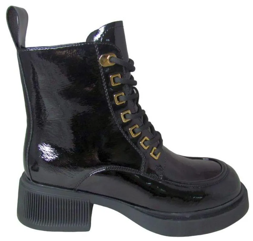 Bonavi Oksana 22w7-9 Combat Patton Leather Bootie