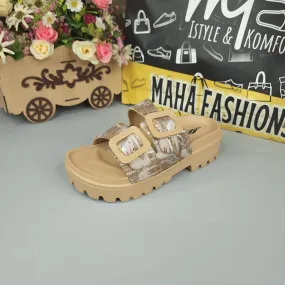 Brown Platform Slippers