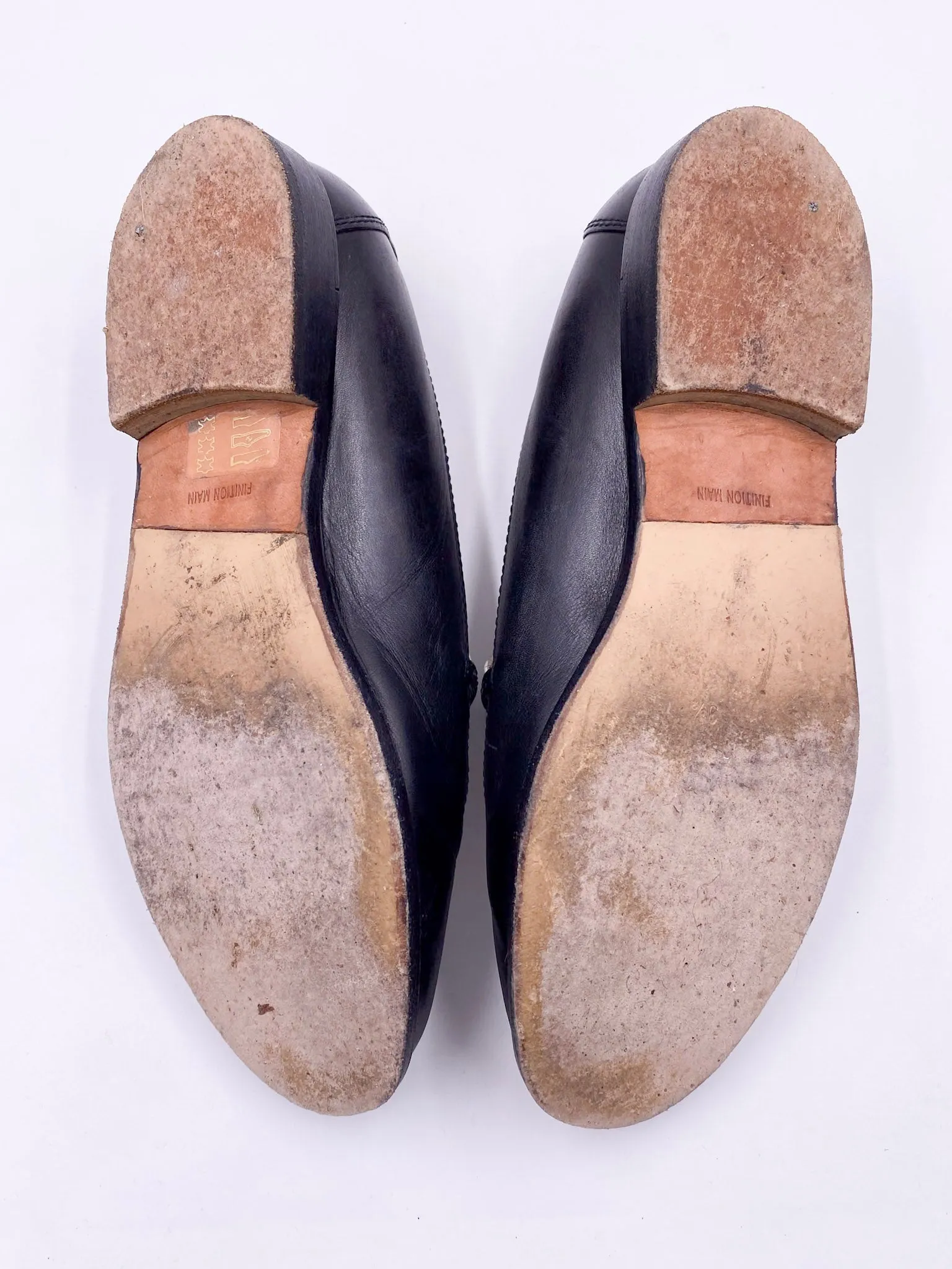 Chanel Black/White Loafers with Gold Emblem