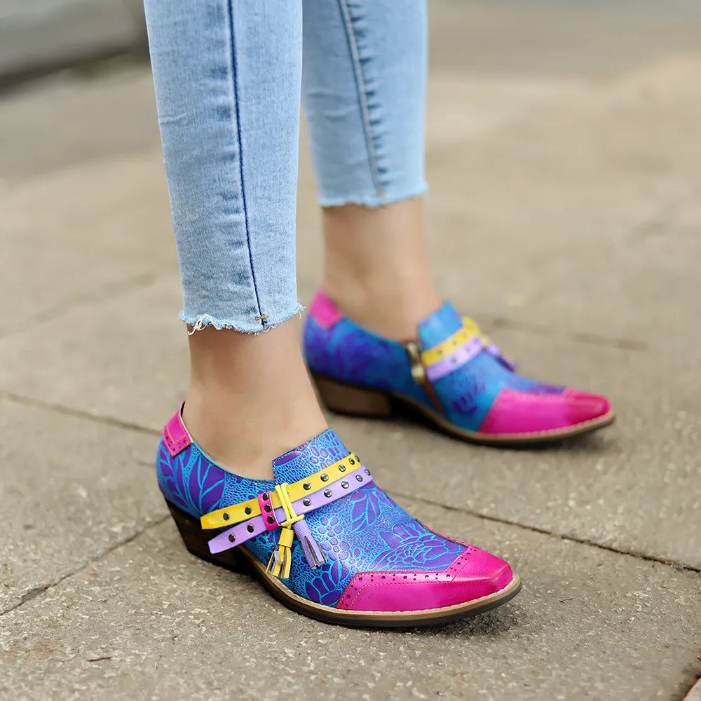 Colorful Women's Leather Shoes
