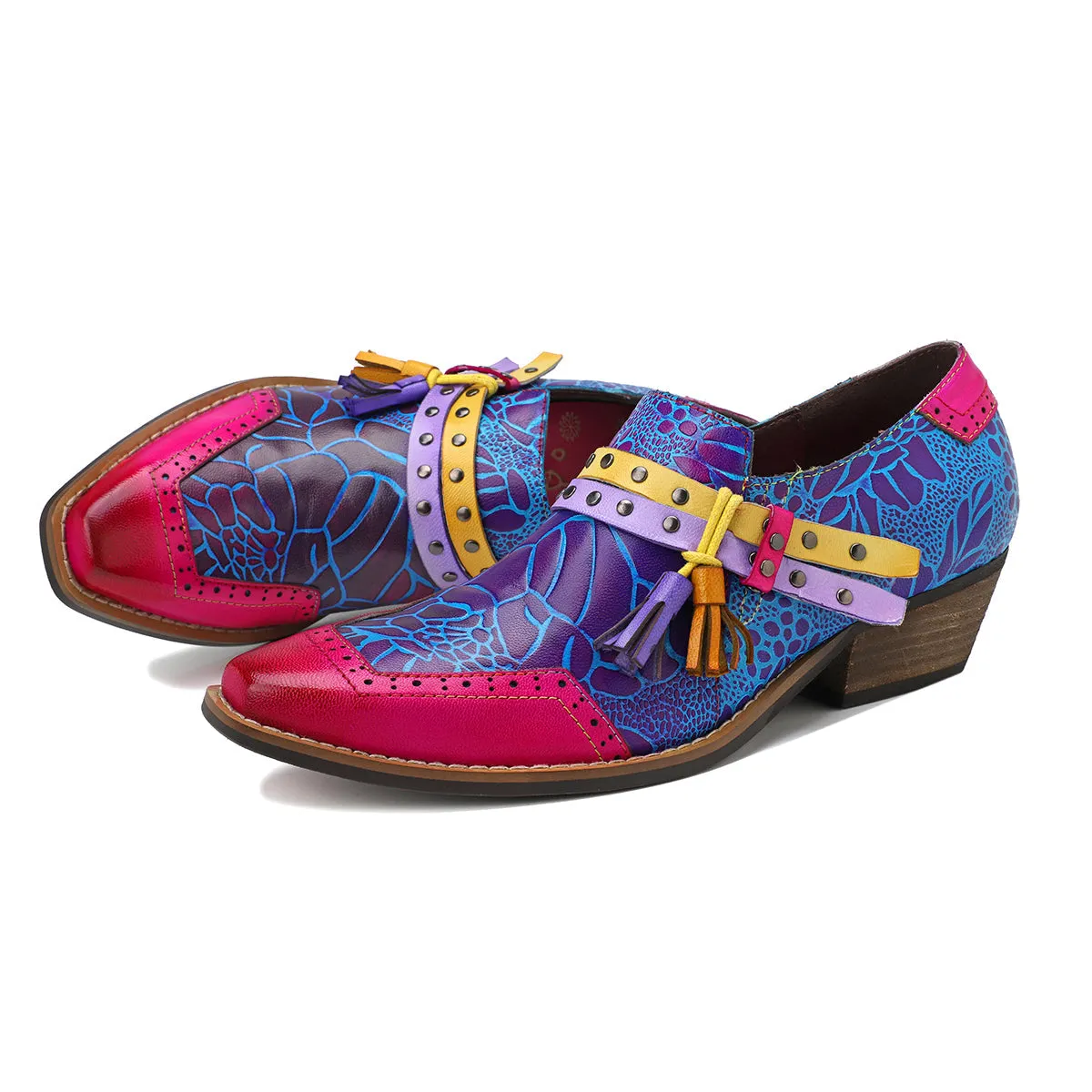 Colorful Women's Leather Shoes