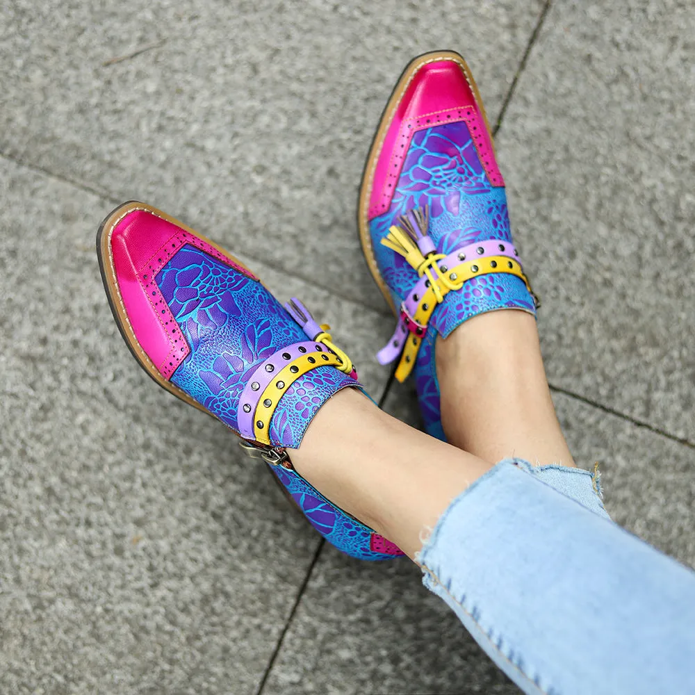 Colorful Women's Leather Shoes