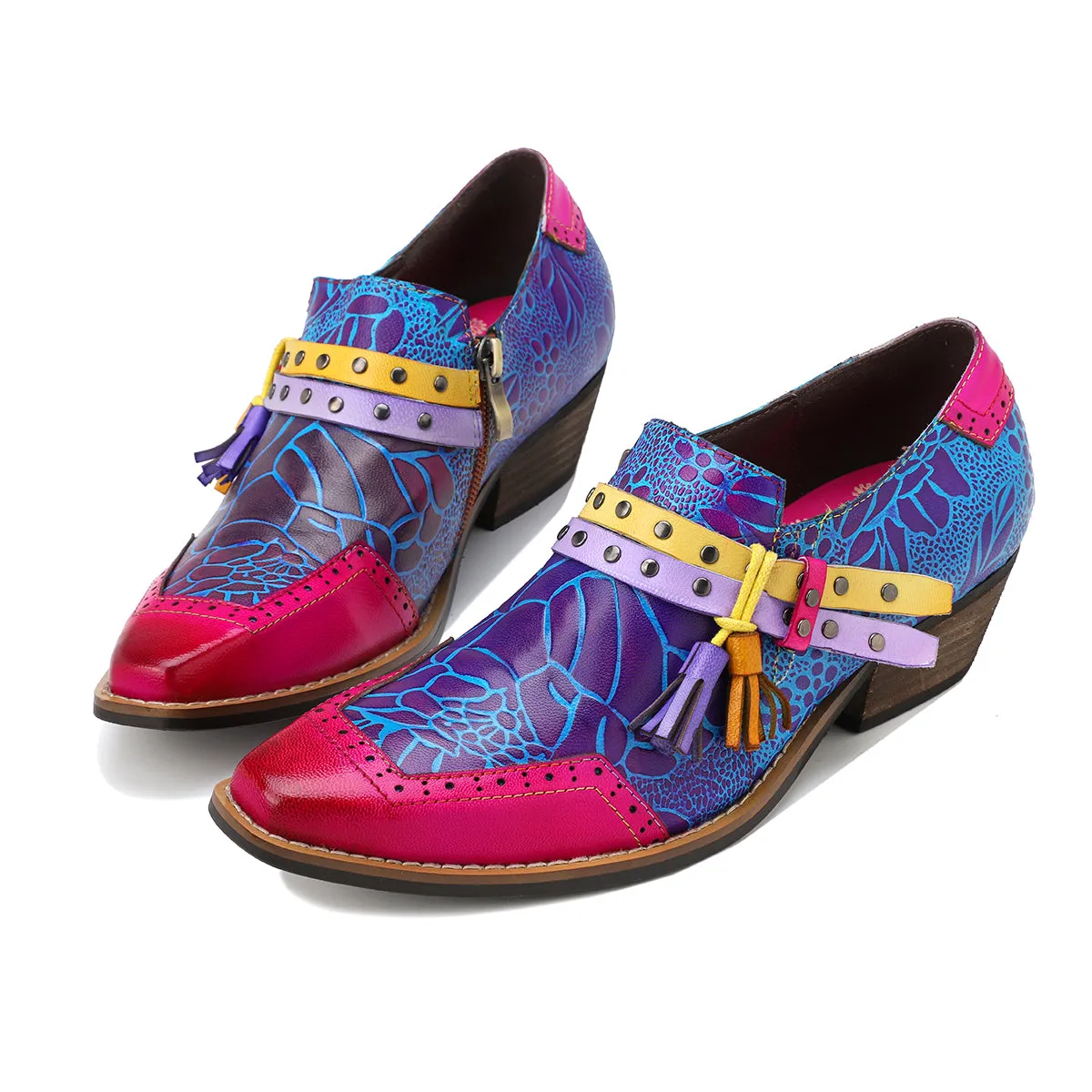 Colorful Women's Leather Shoes