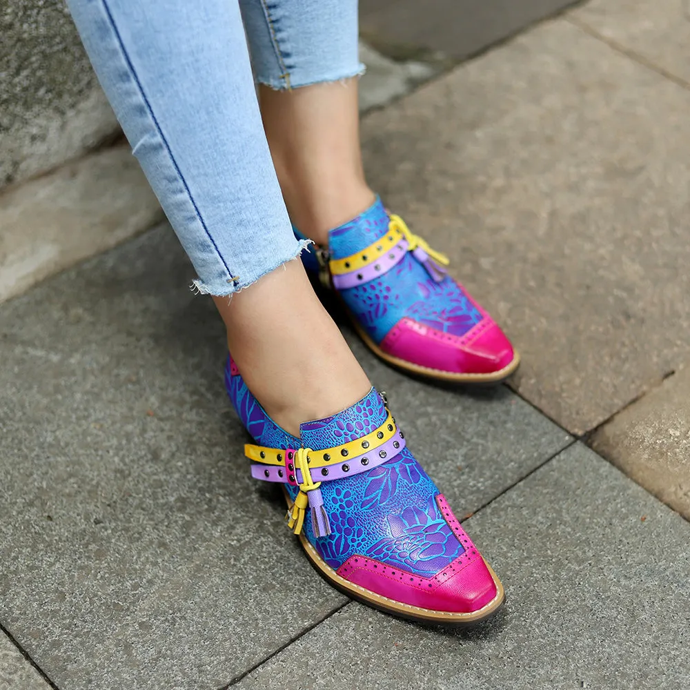 Colorful Women's Leather Shoes