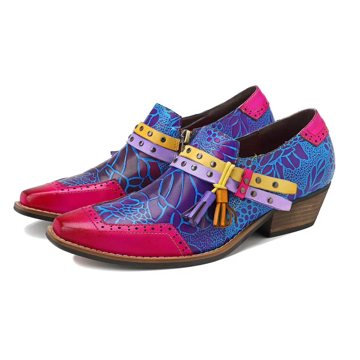 Colorful Women's Leather Shoes