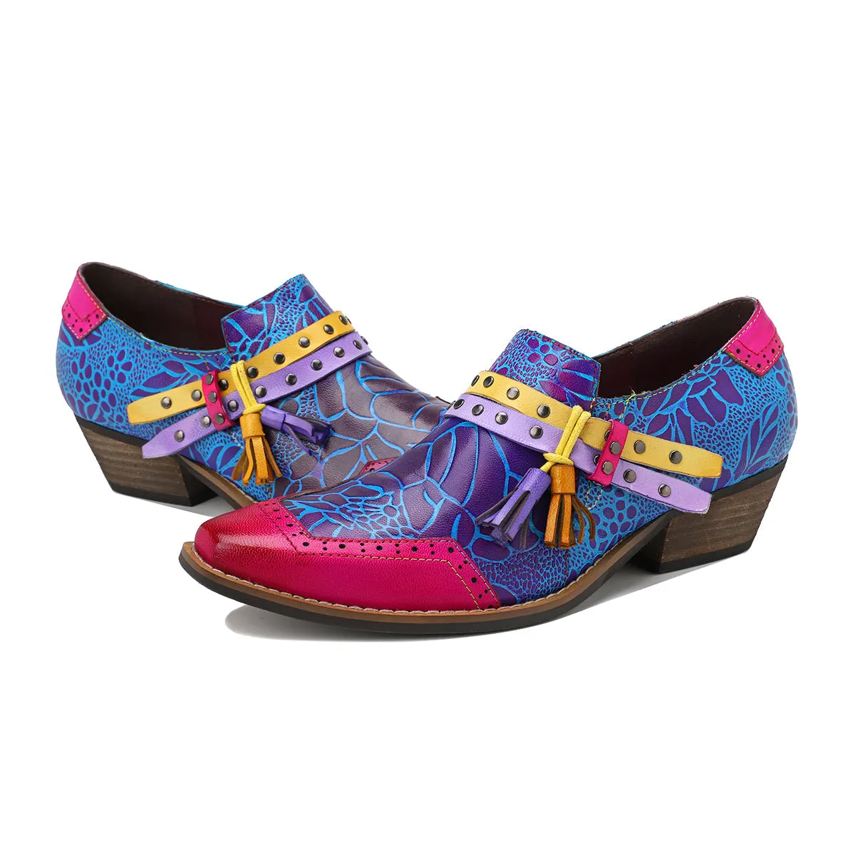 Colorful Women's Leather Shoes