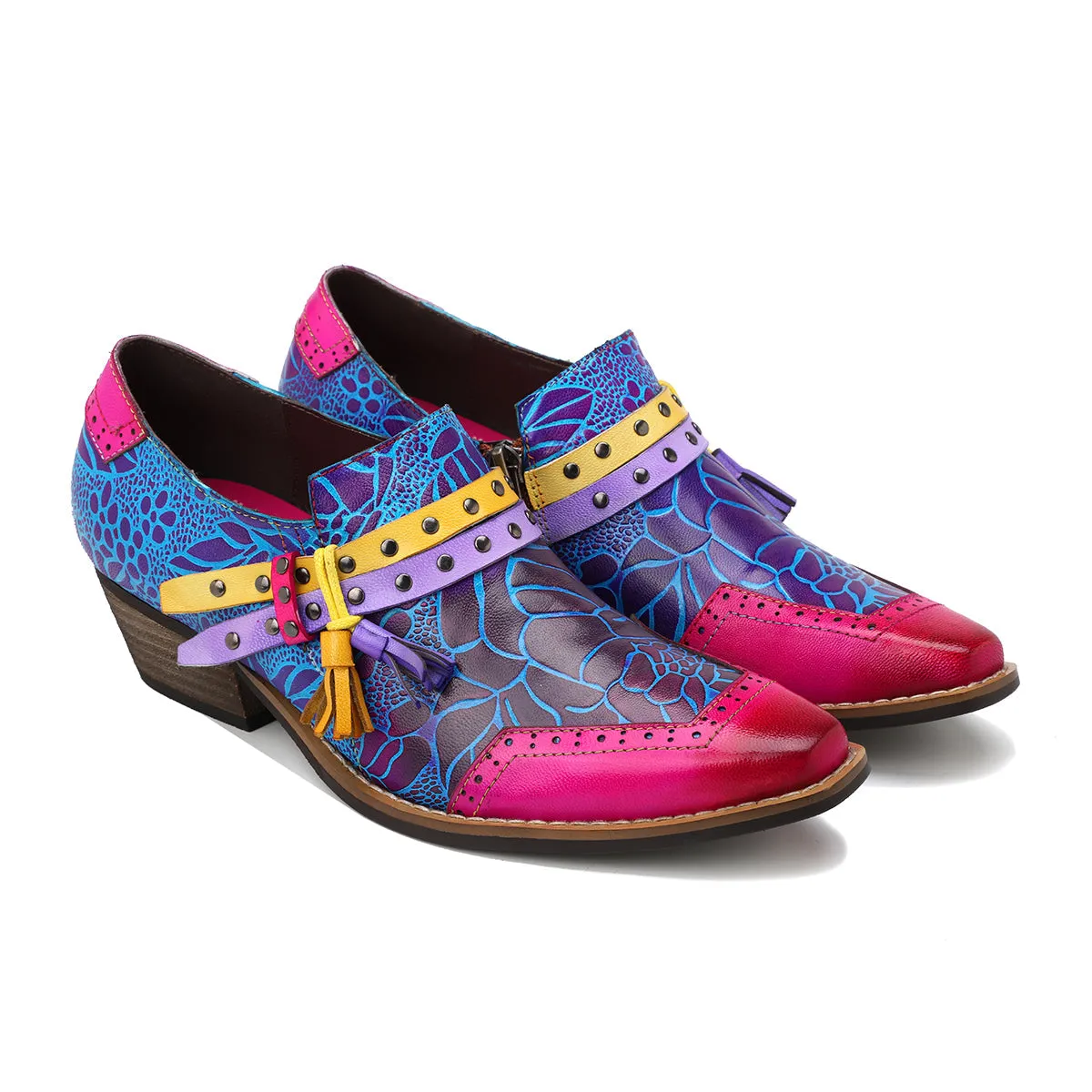 Colorful Women's Leather Shoes