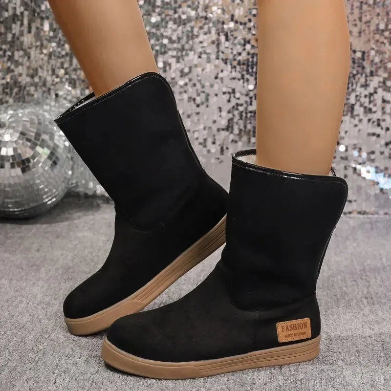 Cozy Comfortable Warm Casual Simple Versatile Mid-Calf Snow Boot