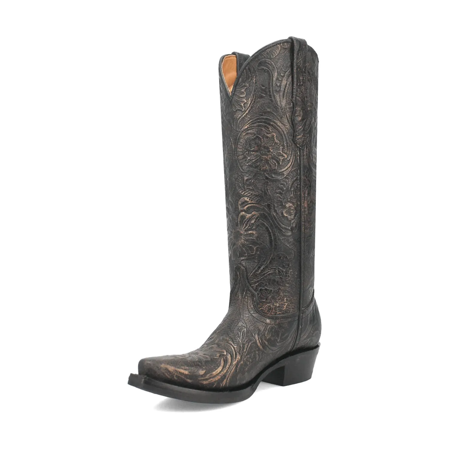 Dingo Womens Bellona Black Leather Cowboy Boots 8 M