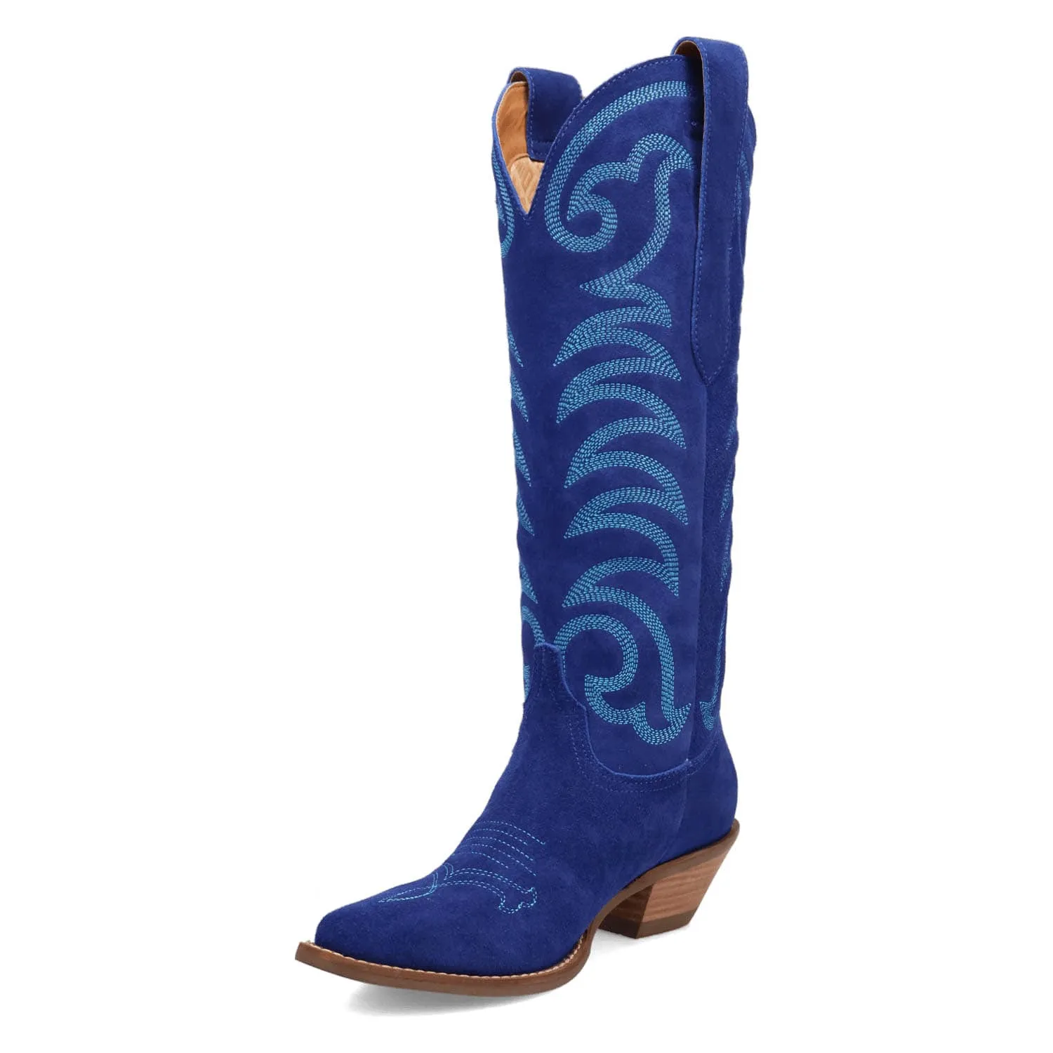 Dingo Womens Movin On Blue Suede Cowboy Boots