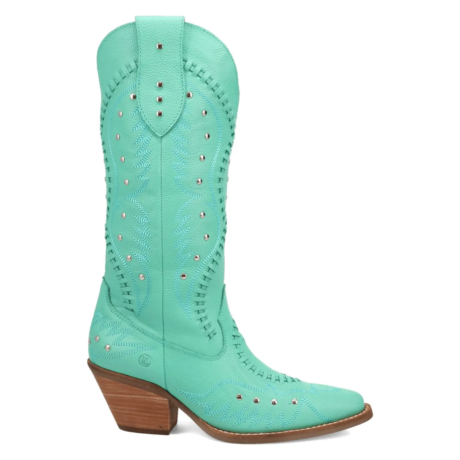 Dingo Womens Pretty N Pink Green Leather Cowboy Boots