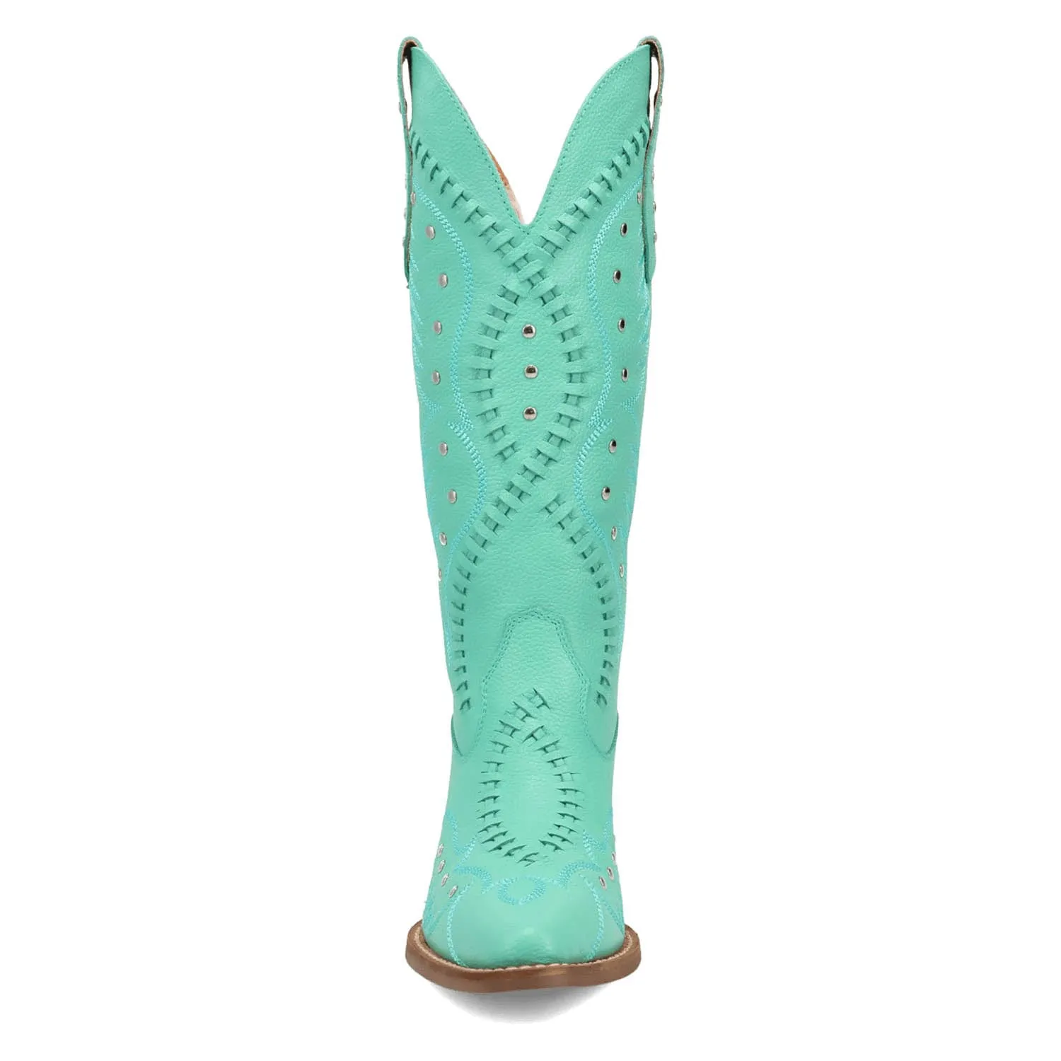 Dingo Womens Pretty N Pink Green Leather Cowboy Boots