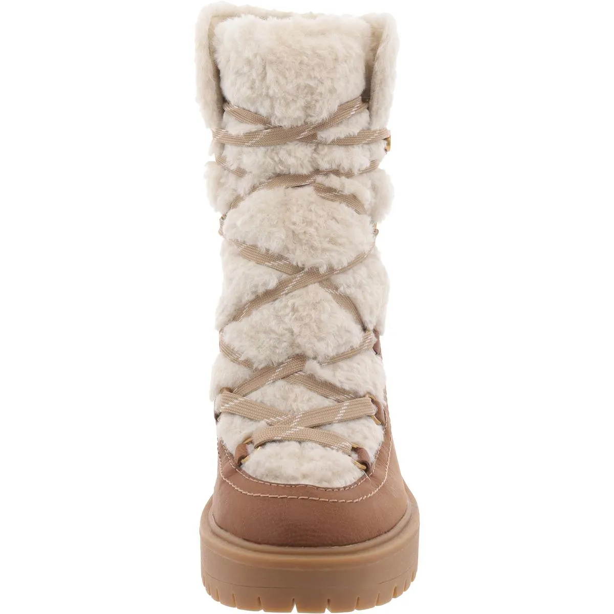 Dolce Vita Womens Faux Leather Block Heel Shearling Boots