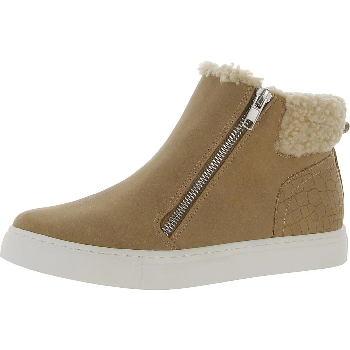 DV By Dolce Vita Womens Adelyne Faux Leather Flat Ankle Boots