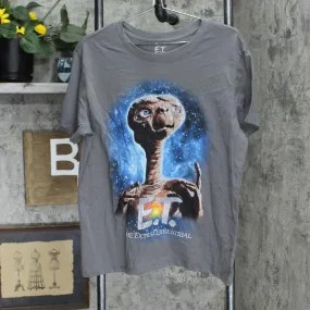 E.T. Women's Universal Studios Short Sleeve Graphic T-Shirt Tee Gray XXL