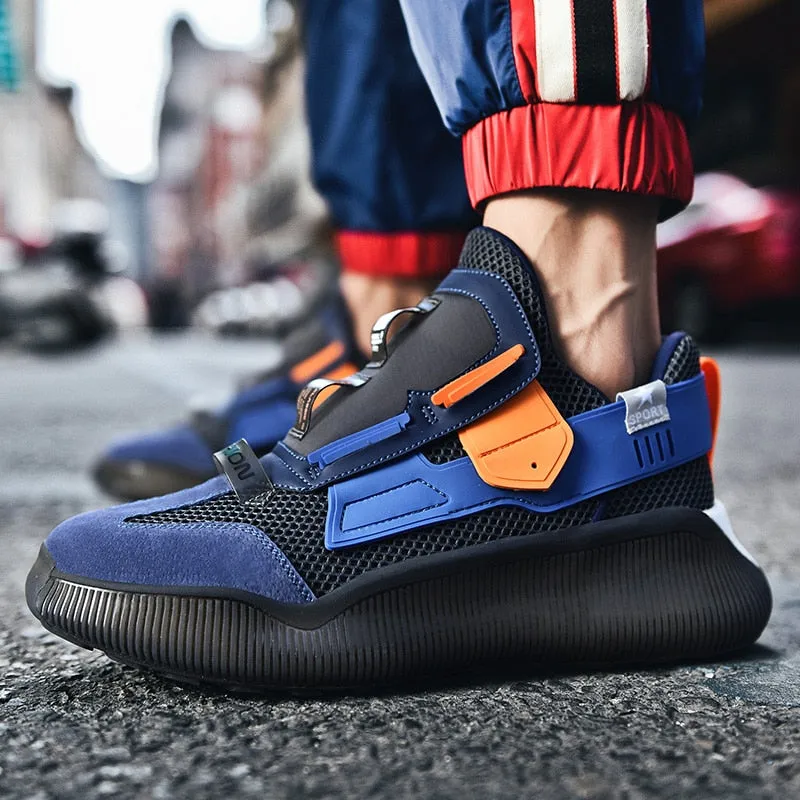 Fashion Genuine Leather Running Shoes for Man Outdoor Travel Cushioning Sneakers Breathable Durable Sports Shoes Zapatillas