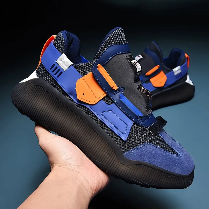 Fashion Genuine Leather Running Shoes for Man Outdoor Travel Cushioning Sneakers Breathable Durable Sports Shoes Zapatillas