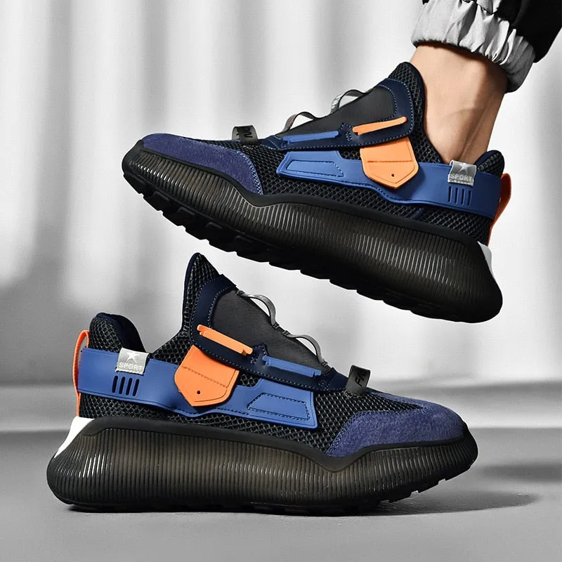 Fashion Genuine Leather Running Shoes for Man Outdoor Travel Cushioning Sneakers Breathable Durable Sports Shoes Zapatillas