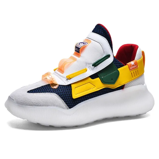 Fashion Genuine Leather Running Shoes for Man Outdoor Travel Cushioning Sneakers Breathable Durable Sports Shoes Zapatillas