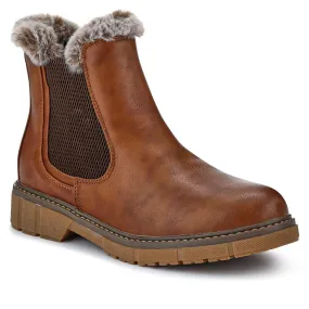 Faux-Fur-Lined Ankle Boots - BELWBINS40015 / 326 304
