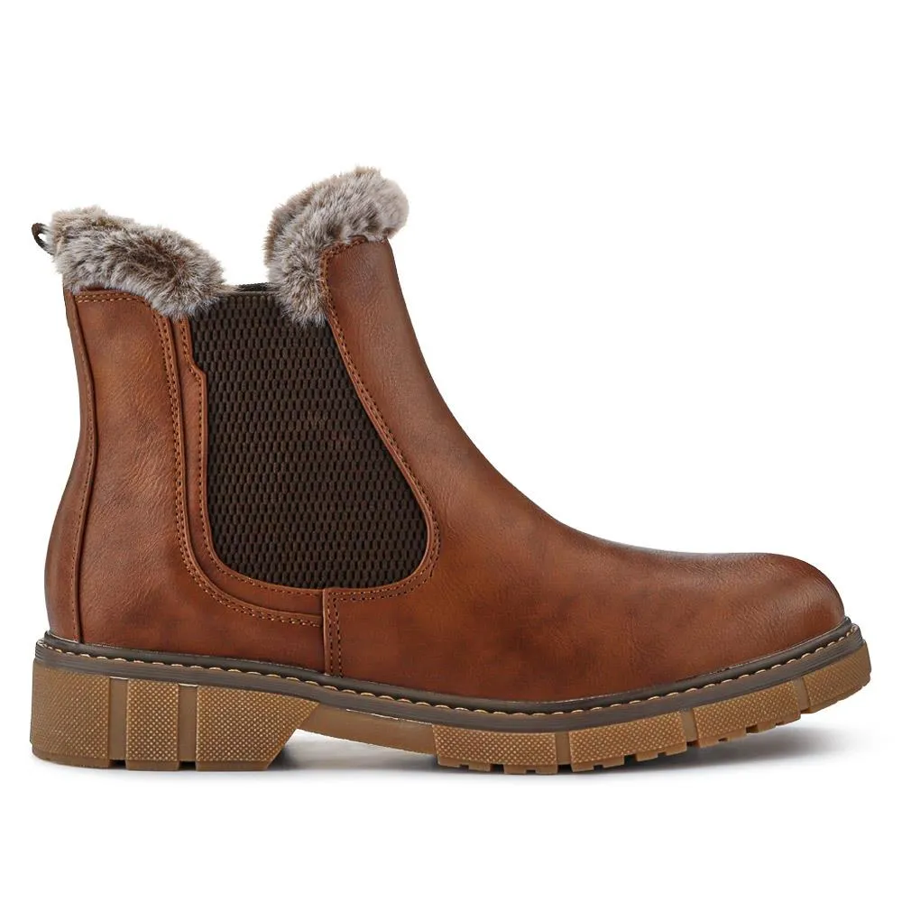 Faux-Fur-Lined Ankle Boots - BELWBINS40015 / 326 304