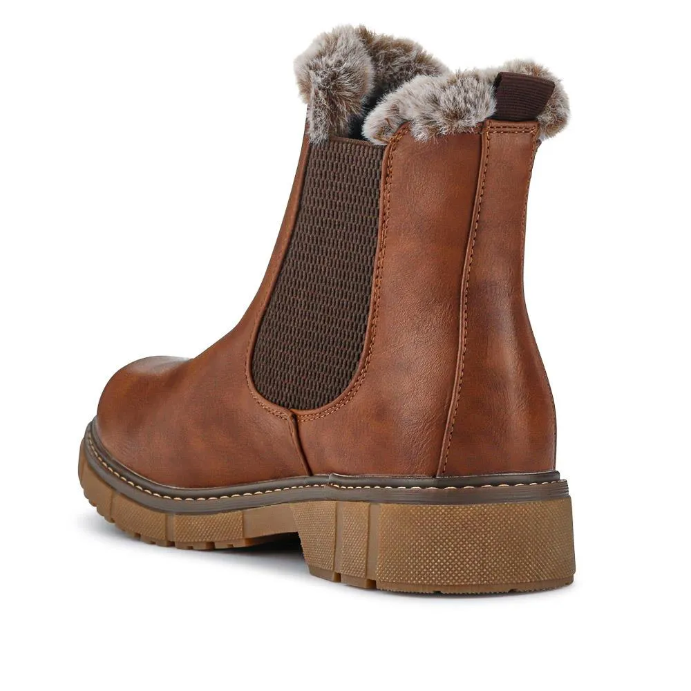 Faux-Fur-Lined Ankle Boots - BELWBINS40015 / 326 304
