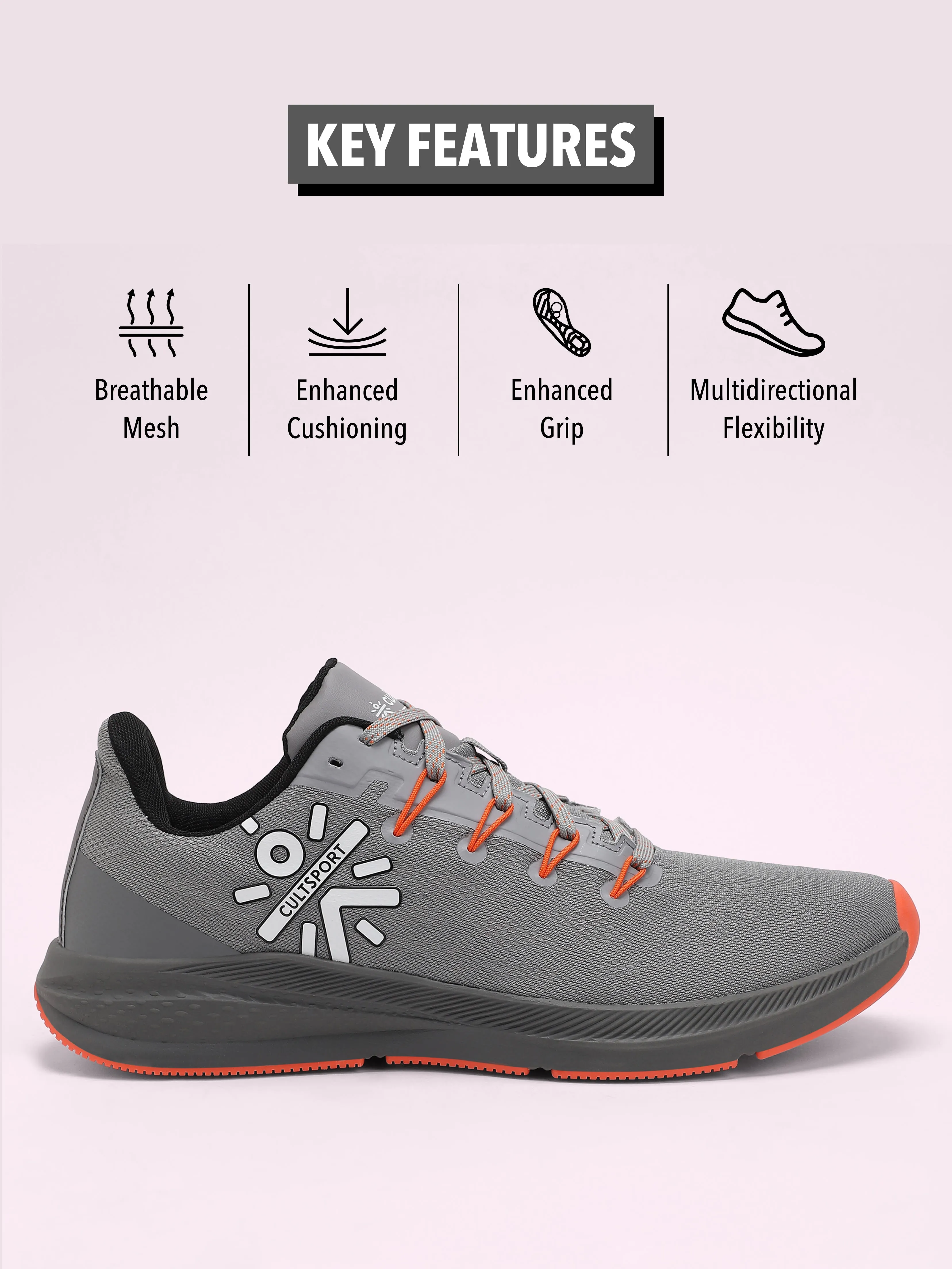 Firebird Men Running Shoes - Grey/Orange