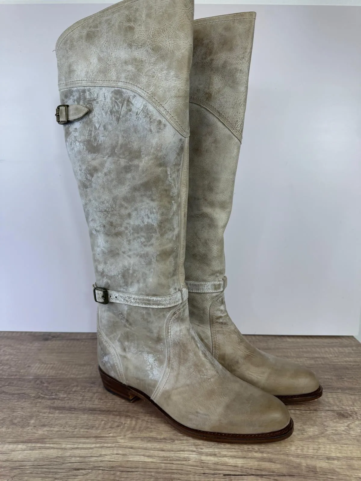 FRYE DORADO TALL DISTRESS LEATHER RIDING BOOTS DISTRESS