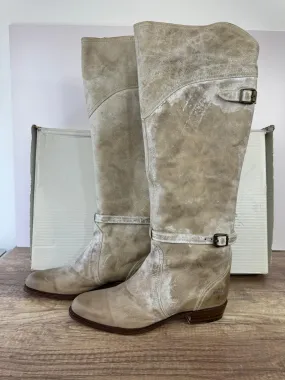 FRYE DORADO TALL DISTRESS LEATHER RIDING BOOTS DISTRESS