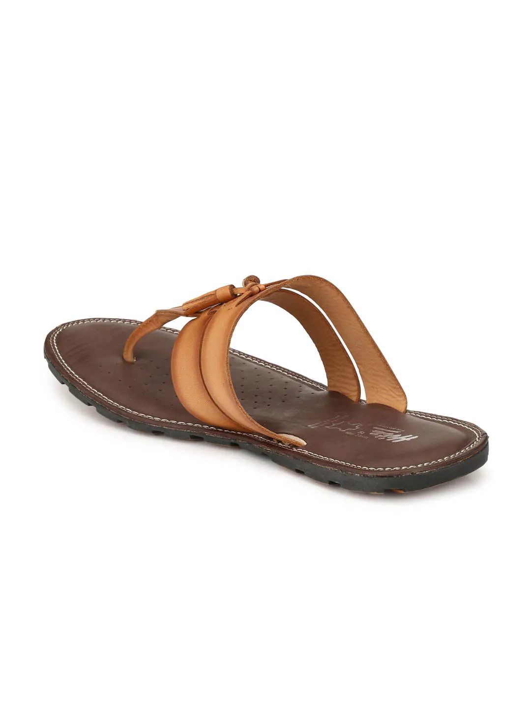 HITZ3405 Men's Tan Leather Casual Open Slipper