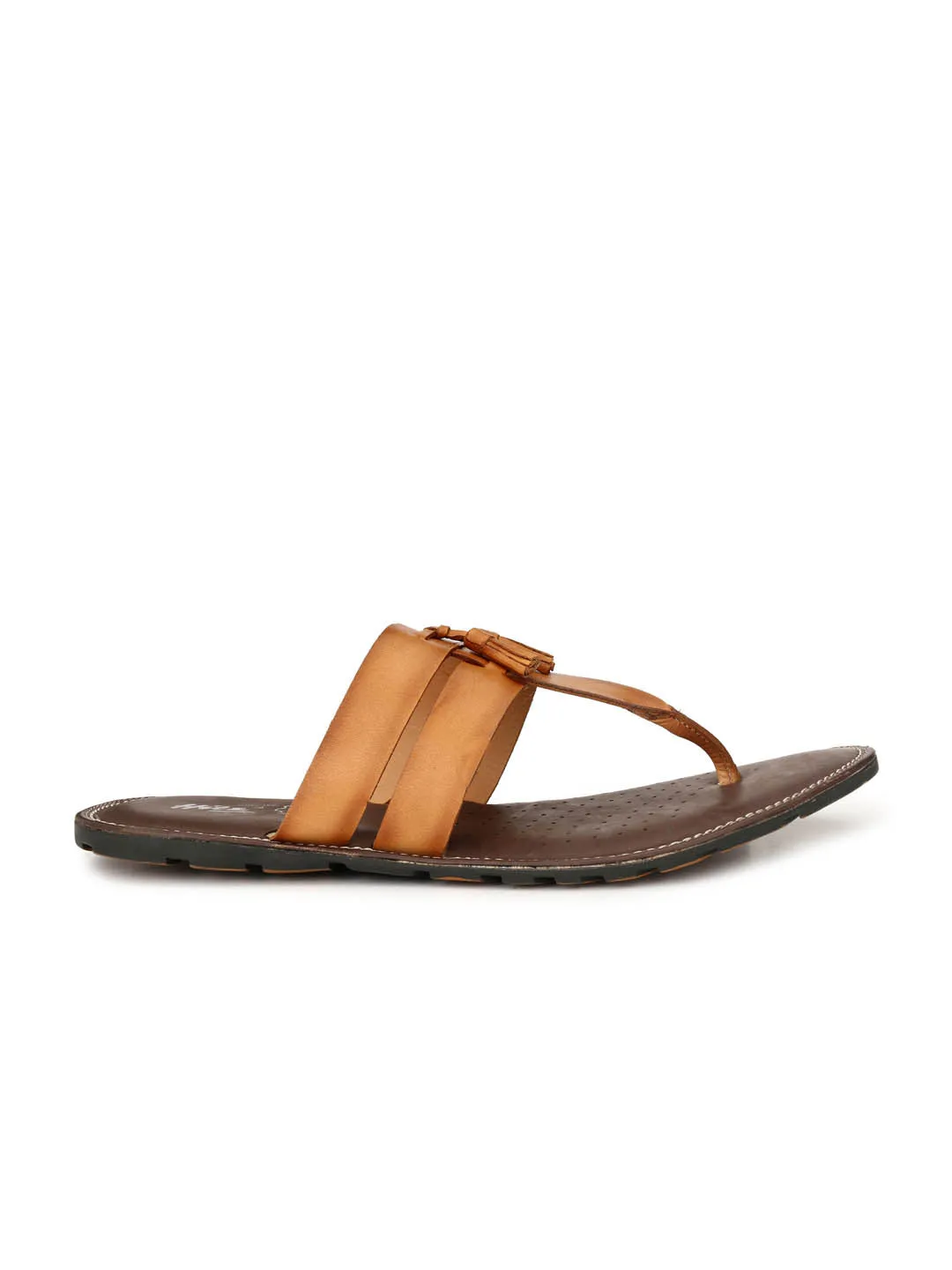 HITZ3405 Men's Tan Leather Casual Open Slipper