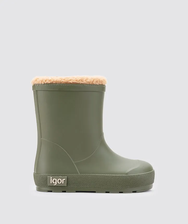Igor Boy's and Girl's Yogi Borreguito Rain Boots - Kaki