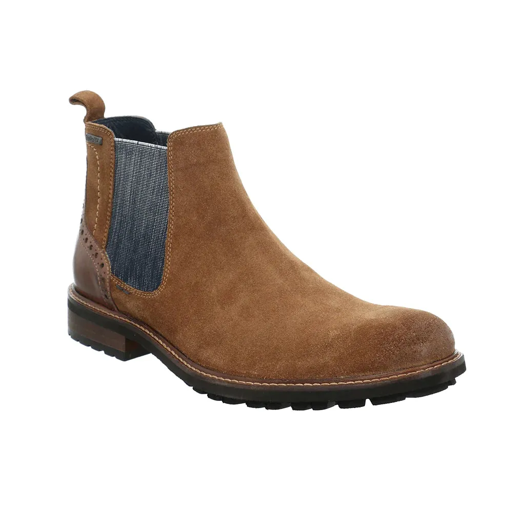 Josef Seibel Men's Jasper 50 Suede Waterproof Chelsea Boots Camel Brown