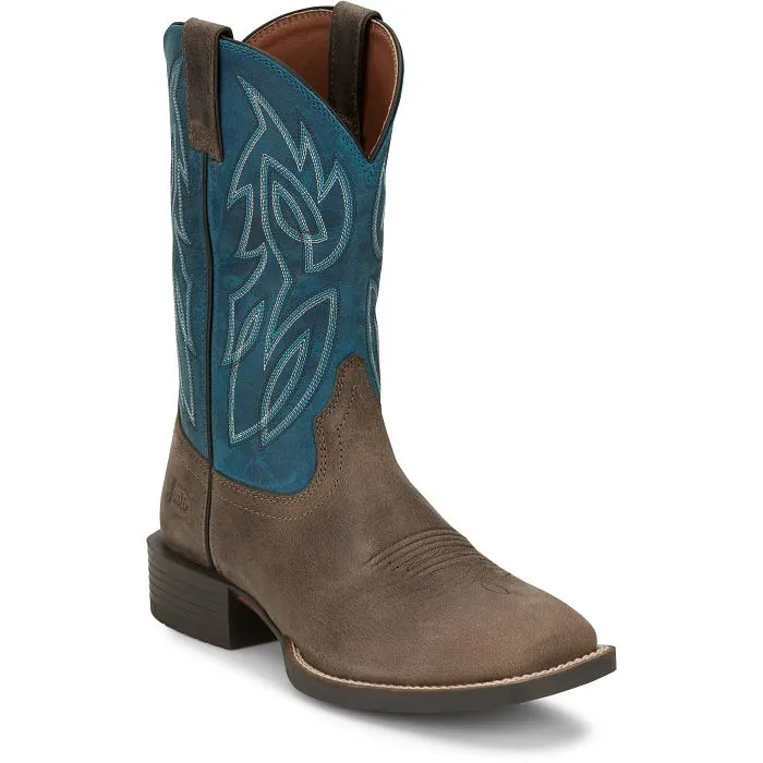 JUSTIN MENS CANTER SQUARE TOE WESTERN BOOTS STYLE SE7513