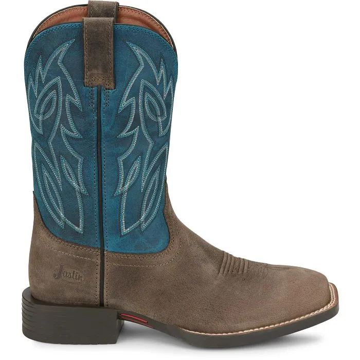JUSTIN MENS CANTER SQUARE TOE WESTERN BOOTS STYLE SE7513