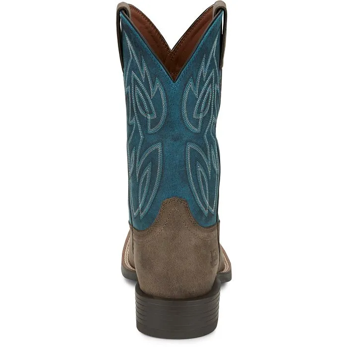 JUSTIN MENS CANTER SQUARE TOE WESTERN BOOTS STYLE SE7513