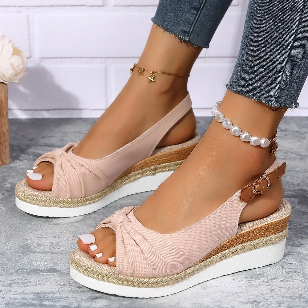 Lightweight Buckle Peep Toe Women Sandals