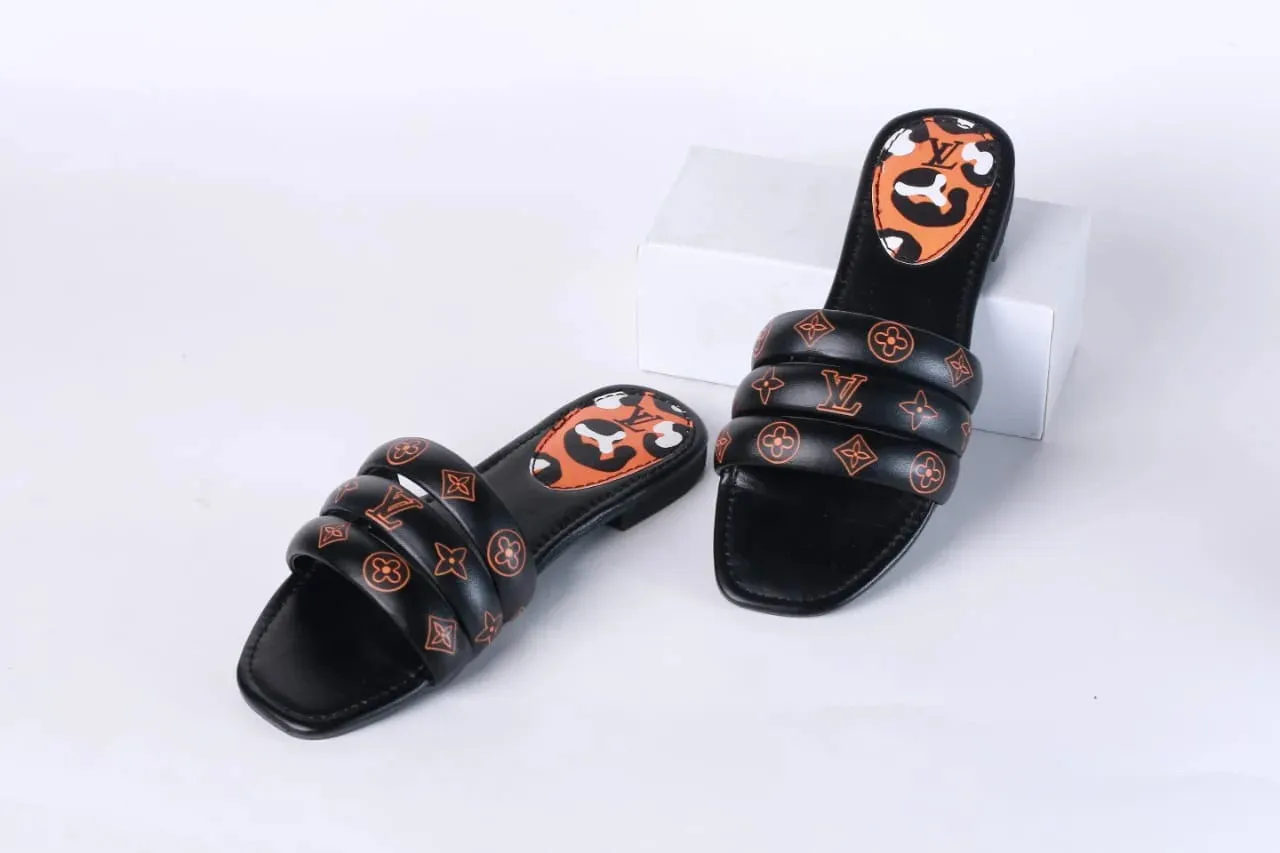 LV CASUAL SLIDES - BLACK