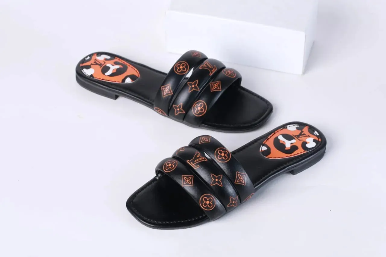 LV CASUAL SLIDES - BLACK