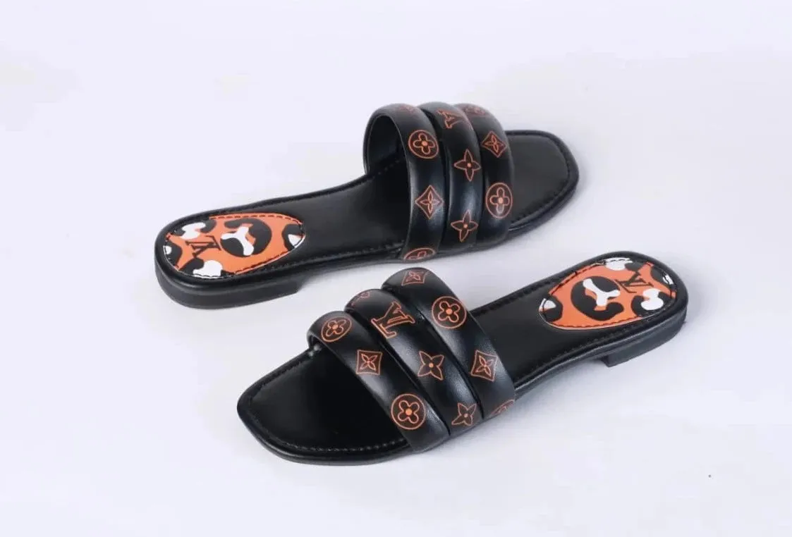 LV CASUAL SLIDES - BLACK